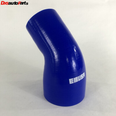 Blue 45 Degree 3'' to 4'' Silicone hose Coupler 4 layer polyester