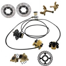 Hydraulic Brake Master Caliper Assembly Disc Rotor Hub Kit For ATV Go Cart Kart