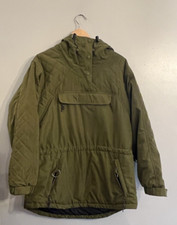 L.L. Bean W's PrimaLoft hooded Anorak Popover parka Jacket CQ45 Green Medium