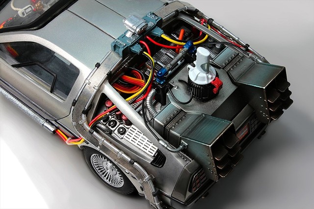 floating delorean toy