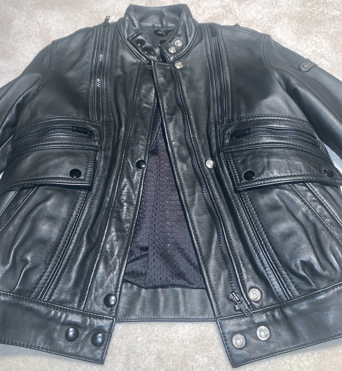 Hein Gericke Genuine Leather Jacket Motorcycle Women's Size 34