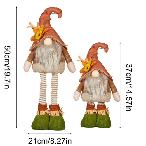 Thanksgiving Fall Autumn Decorative Gnomes with Retractable Legs Garden Decor