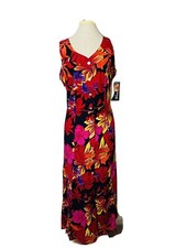 NWT Premium International Women Multicolor Rayon Sleeveless Maxi Dress L(14-16)