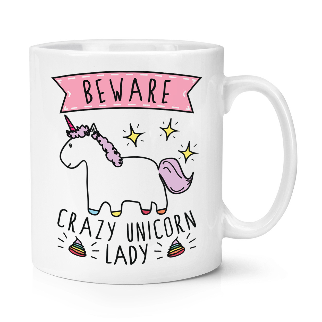 Beware Crazy Unicorn Lady 10oz Mug Cup - Funny