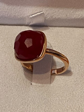 Bague Ancienne En Argent Massif - Style Art Déco - Pierre Rouge Clair (à Définir) - K&L - Occasion