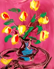 ABSTRACT ROSES    Modern Abstract   Original Oil Painting  IMPRESSIONIST