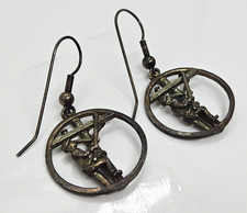 Vintage Lineman Pierced Earrings Telephone Pole Electrical 925 Silver 1 1/4"