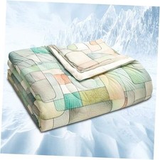 Print Cooling Blankets for Hot Sleepers - Cool Like Ice 47"x59" Grid Green