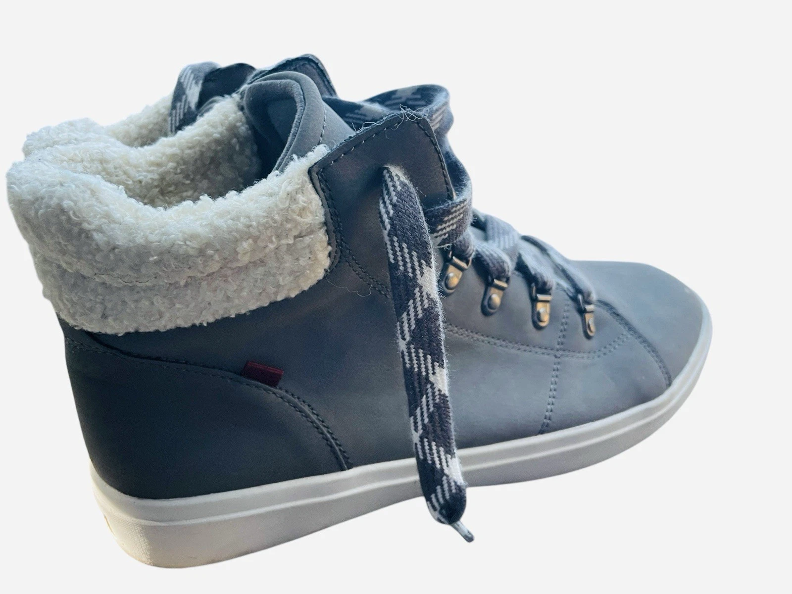 Dr Scholl's 11 M Women Oh Wander Sneakers Boot Booties Gray Sherpa Fleece Cozy