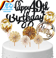 Tortendeko Happy Birthday Deko Kuchen Topper 49. Geburtstag Frau, Cake Topper Ha