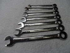 GearWrench Full Polish SAE Combination Ratcheting Wrench Set - 7 pcs