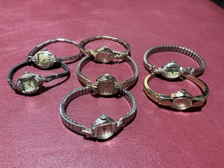 LOT Of 7 Vintage Bulova Ladies 10k Rolled Gold Plate Watches FOR PARTS REPAIR