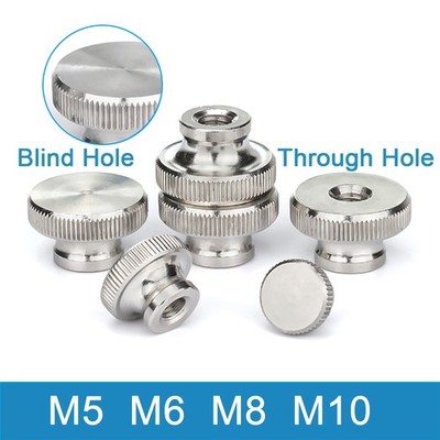 1PCS M5 M6 M8 M10 Edelstahl Gerändelte Hohe Kopf Handgriff Knöpfe Daumenmuttern