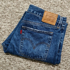 Levi's Premium Wedgie Jeans Women's 30 Blue Denim Straight Button Fly High Rise