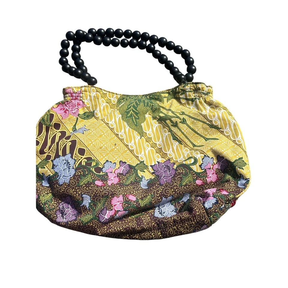 Bolso Nine West Y2K Boho con Cuentas Floral Madera Mango de Cuentas Forro Rosa Satinado Foto 3 de 4
