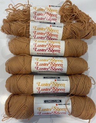 Coats & Clark Red Heart Luster Sheen Knit & Crochet Yarn Coral Crush 4+ Remnants