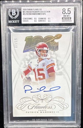 Panini 2019 Flawless Patrick Mahomes II Chiefs NFL 100 Auto NFL100-PM /15 BAS