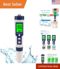 5-in-1 Digital Salinity  pH Meter for Pools and Aquariums - High Accuracy