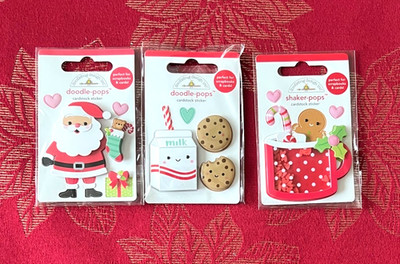 #D124-NEW DOODLEBUG COOKIES FOR SANTA DOODLE-POPS 3D STICKERS & COCOA SHAKER-POP
