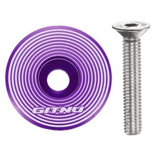 Headset Stem Top Cap 1-1/4 with M6 Bolt for Mountain Road Bicycle MTB, Purple