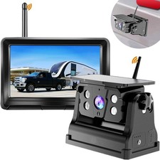 Wireless Backup Camera Solar Magnetic for RV Car Trailer Truck Camper 5th Wheels