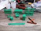 Marx Orig Untouchables Playset Green Accessories - Counter, Teller's Cage, Desk