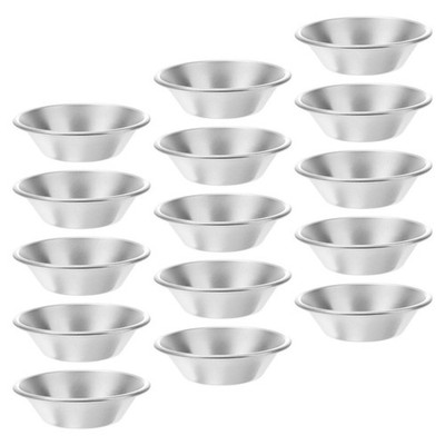 15Pcs Reusable Mini Aluminum Alloy Tart Molds for Baking Egg Tarts Silver