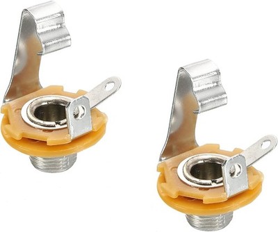 MECCANIXITY Guitar Input Jack 1/4'' Stereo Mono Panel Mount Socket Silver 