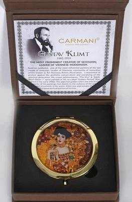 Reisespiegel mit Geschenkbox Spiegel Wiener Secession Klimt Adele Schminkspiegel - Bild 1 von 4