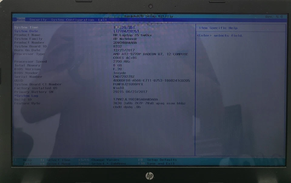 Ноутбук HP 15-bw032wm 15,6 дюйма AMD A12-9720P 8 ГБ Ram БЕЗ HD/OS (FL) - Изображение 2 из 4
