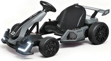 24V Kids Electric Go Kart, 300W Drift Kart with 2x150W Motors, Brake Pedal
