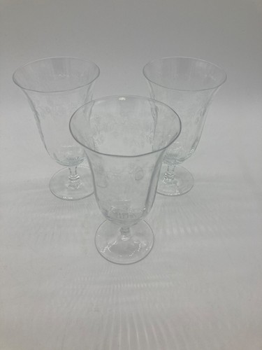 Vintage geätzte Kristall Weingläser mit zartem Blumenmuster Set 19 Stück - Bild 11 von 18