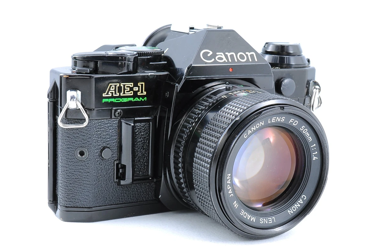 Cámara fotográfica Canon AE-1 Program negra [casi nueva] nueva lente FD 50 mm F1,4 Japón