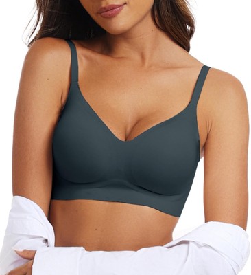 OEAK Womens Wireless Bras Comfortable Push Up Bra No Underwire 3X-Large, Navy 