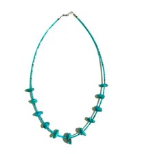 Santo Domingo, 1950s Vintage Old Pawn “Kingman” Turquoise Sterling 22” Necklace