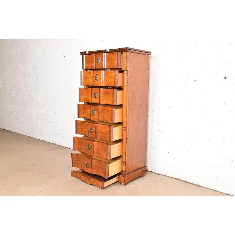 Drexel Heritage French Empire Carved Fruitwood Lingerie Chest or Semainier