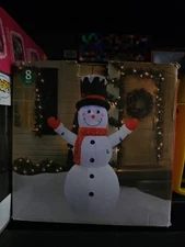 Winter Wonder Lane Inflatable 8 Ft Snowman Pre-Lit LED Christmas Yard Decor