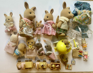 Sylvanian Families Figures bundle with Clothing Accessories & Toy Train