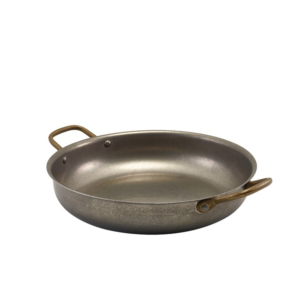 GenWare Vintage Steel Round Dish For Restaurants Gastropubs 24.5 x 5cm Pack of 3
