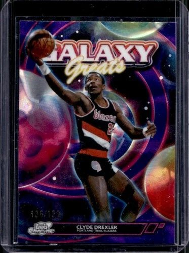 2025-26 Topps Cosmic Chrome Clyde Drexler Galaxy Greats Purple Refractor #/150