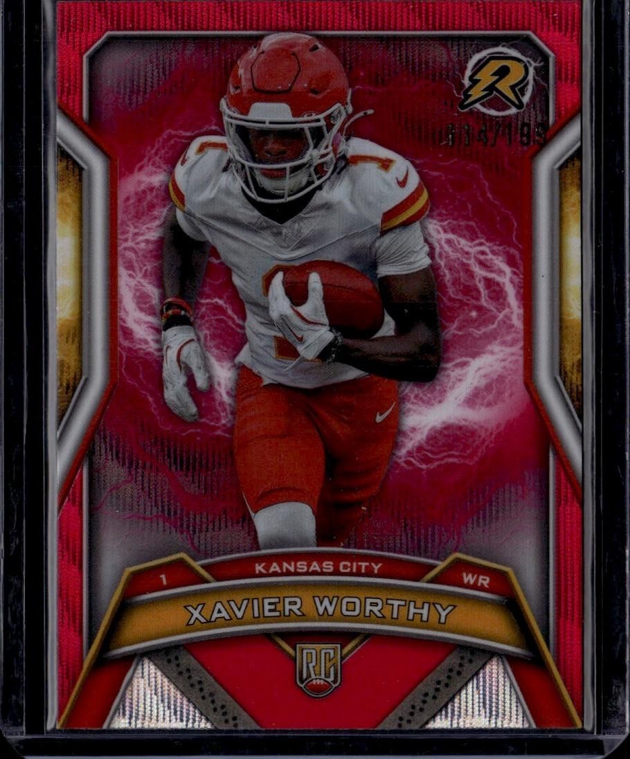 2024 Topps Resurgence #143 Xavier Worthy Crimson Surge #/199