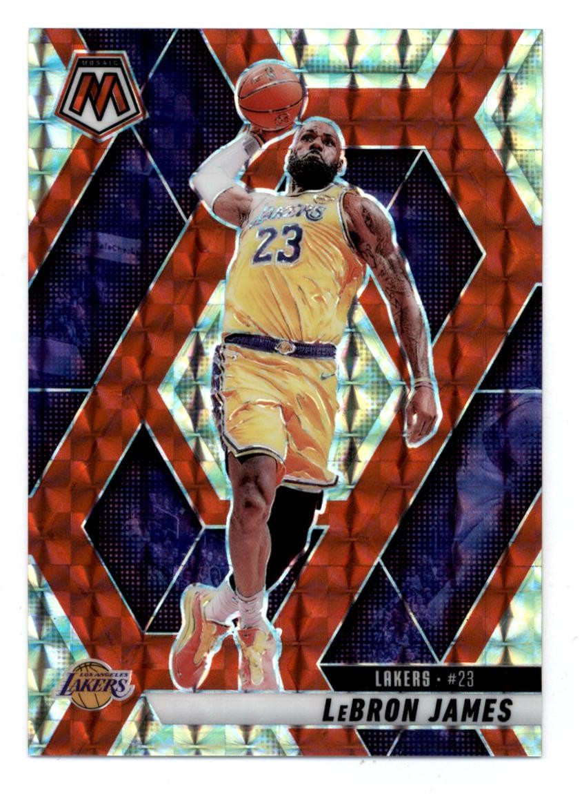 2024-25 Panini Mosaic Choice Fusion Red and Yellow 180 LeBron James 50/75 Lakers