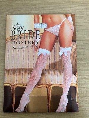 Fantasy Dessous sexy Braut Strumpfwaren weiß Netz Overknee BR5002 Einheitsgröße