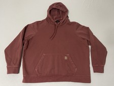 Carhartt Relaxed Fit Pullover Hoodie Coral Red Cotton Blend Size Youth XL 16/18