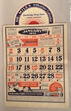 Alka-Seltzer, Dr. Miles 1938 Calendar VG++