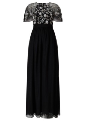 AIDAN MATTOX HAND BEADED TÜLLKLEID Gr: UK 6 - IT 38 - FR 34 - DE 32 - US 2