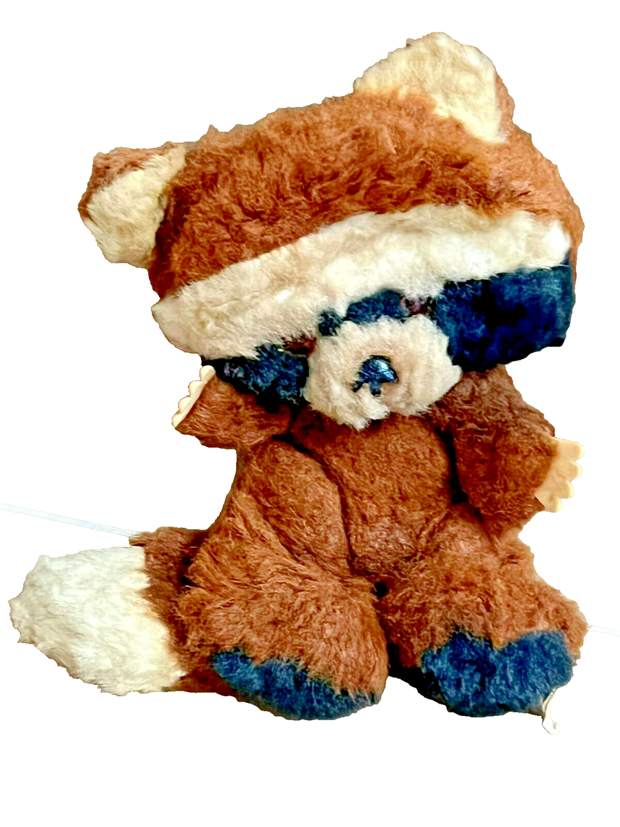 Vintage 1980s Soviet Raccoon Plush Toy USSR Rare Collectible