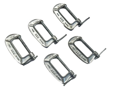 5 Pc Lightly Used Pony C-Clamp 2" Jaw Opening 1" Throat Depth #232 - Picture 2 of 3