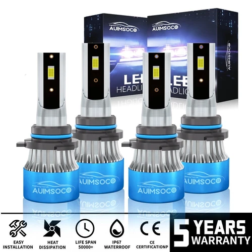 10000K LED Headlight Bulbs For Dodge Charger R/T SXT SRT Sedan 4-Door 2016-2023