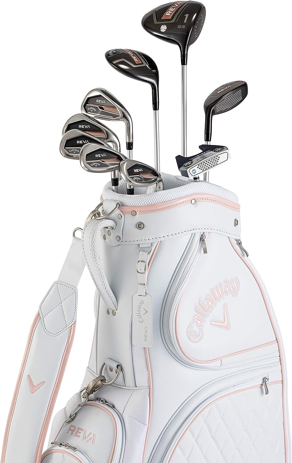 Callaway Womens Reva 9 Piece Complete Golf Set Caddy Bag ‎‎Rosegold ...